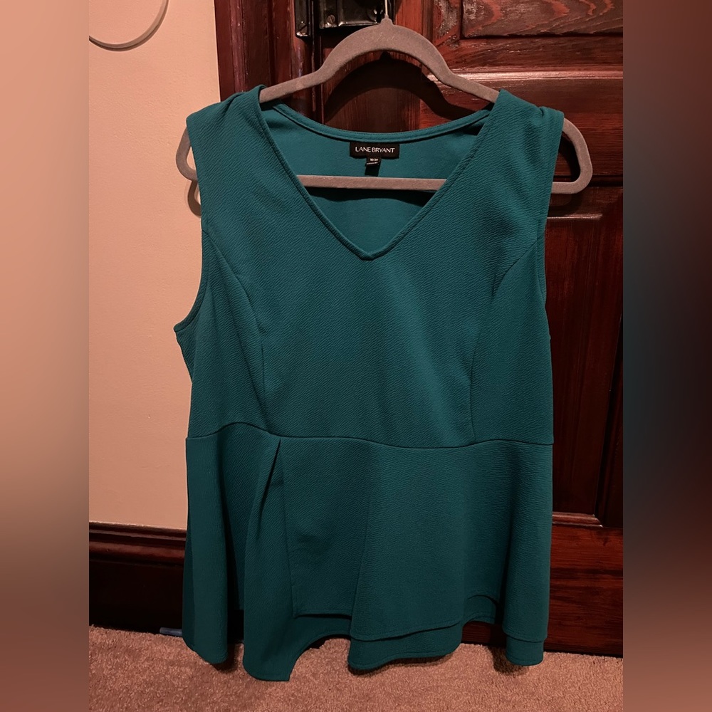 Lane Bryant Teal Peplum top